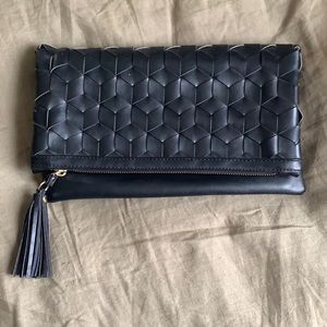 JustFab Black Woven Clutch